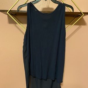 BLUE SLEEVELESS BLOUSE